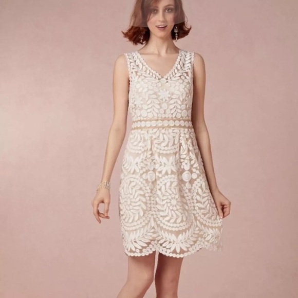 Yoana Baraschi Dresses & Skirts - Yoana Baraachi - Anthropologie | Silk veiled beige dress | size 10